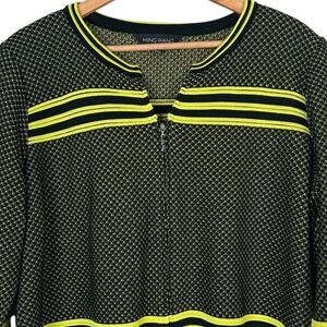 Ming Wang Womens PXL Designer Career Preppy Quiet Luxury Knit Jacket Cardigan